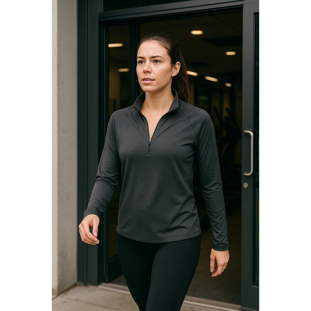 Women's Interval Pullover Top XL Gray‎ Long Sleeve